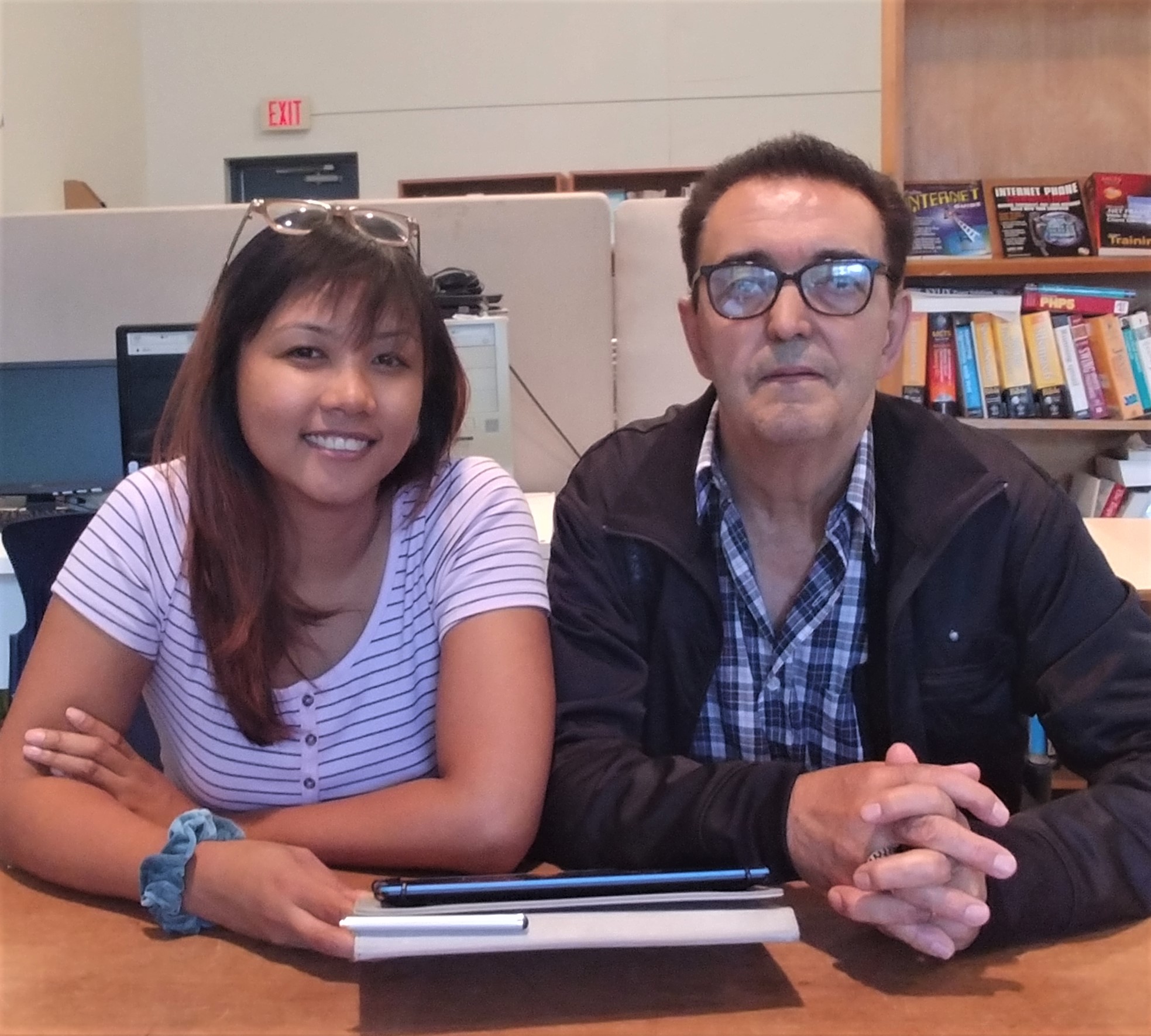 Katrina (volunteer) and John (participant), Bang the Drum Computer Program