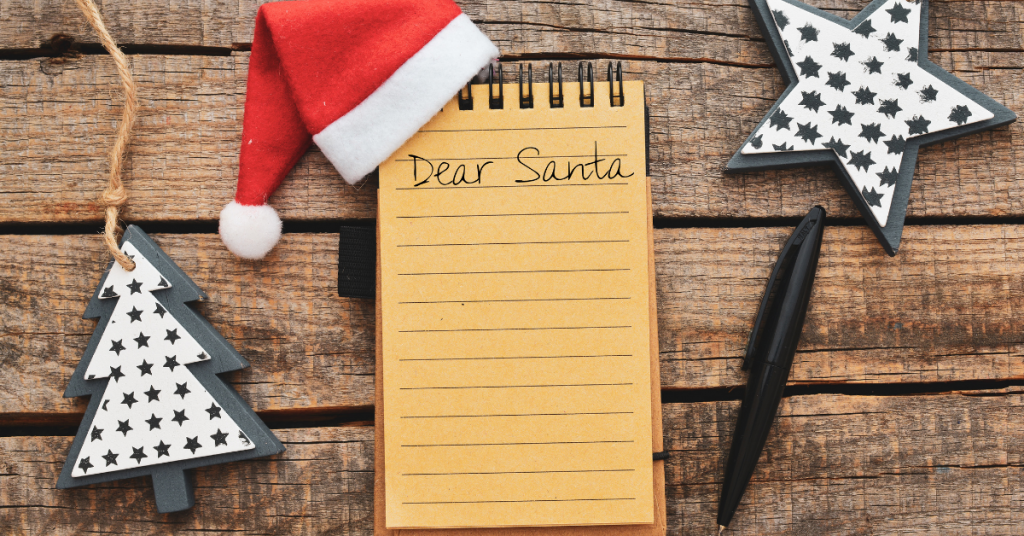 stock image of santa list