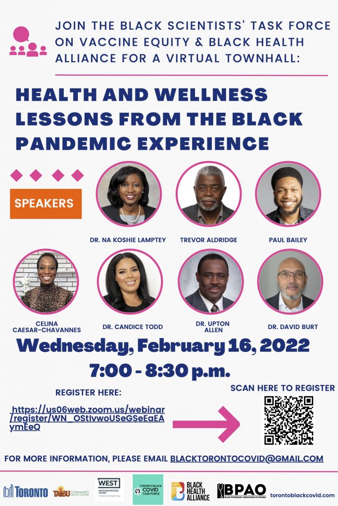 Please join us for an online town hall on Black health & wellness!