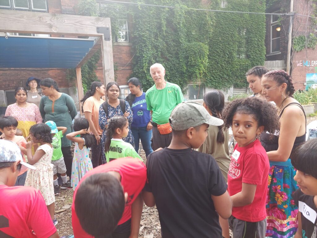 Group of people in a garden