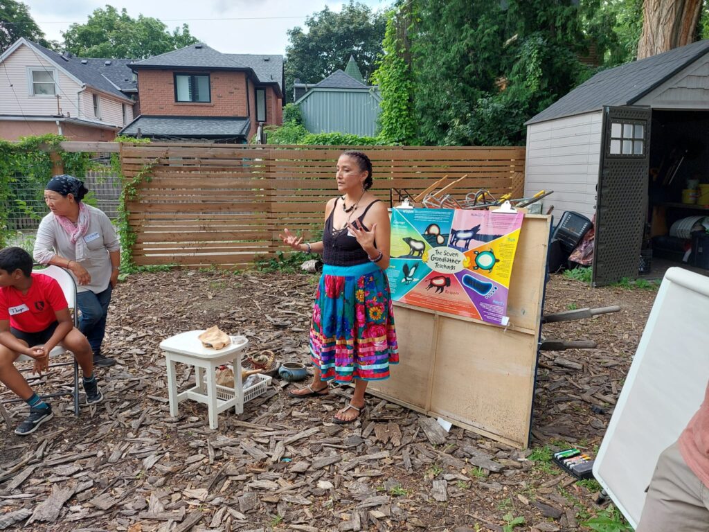 Teacher giving a lesson on gardening