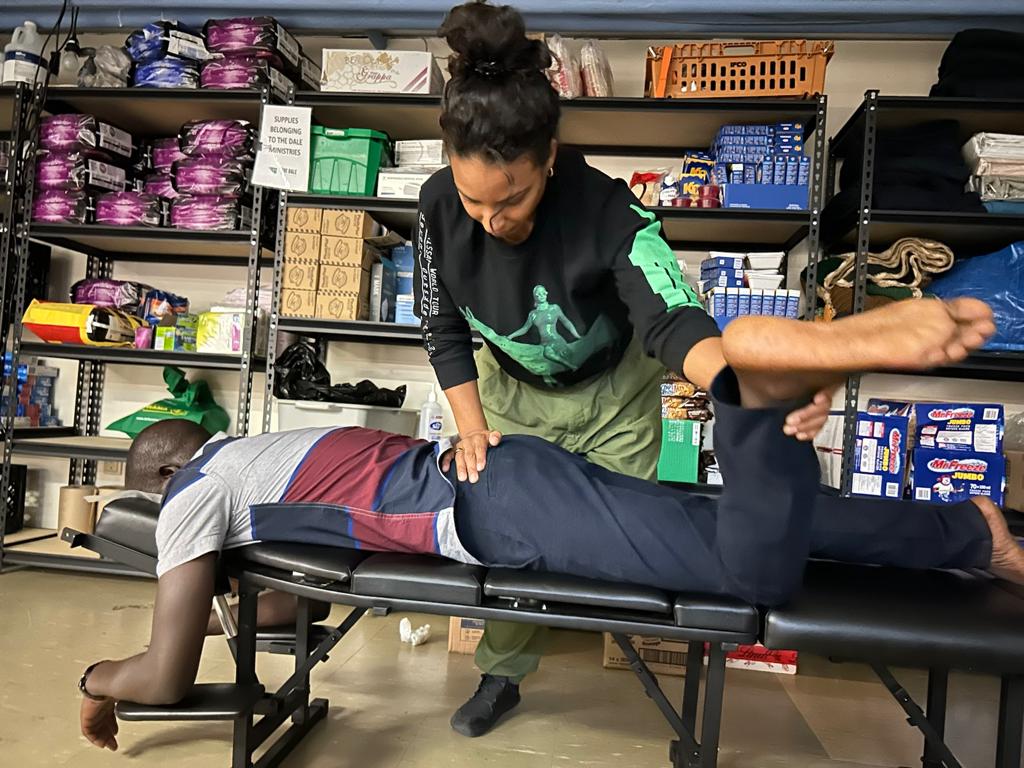 Person receiving physiotherapy