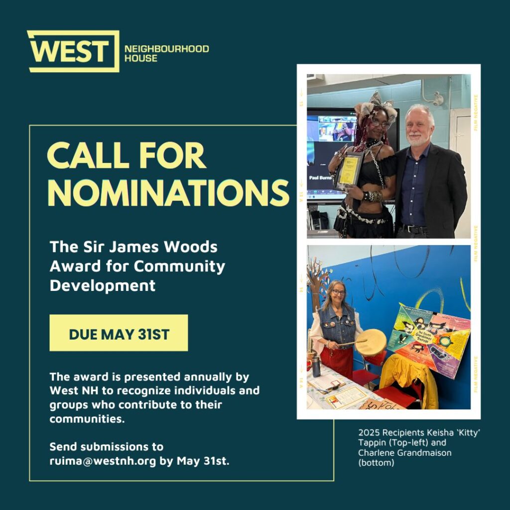 Call for Nominations! The Sir James Woods Award for Community Development